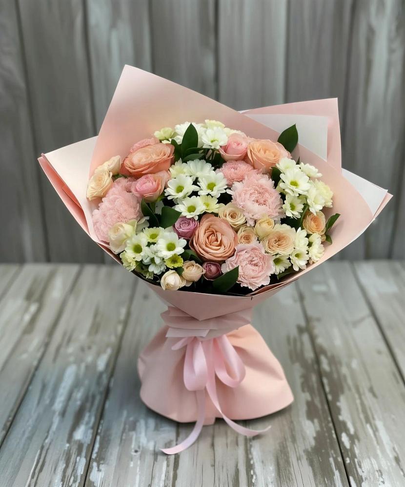 Букет цветов из: Гвоздики, Розы и Хризантемы в Ногинск-5