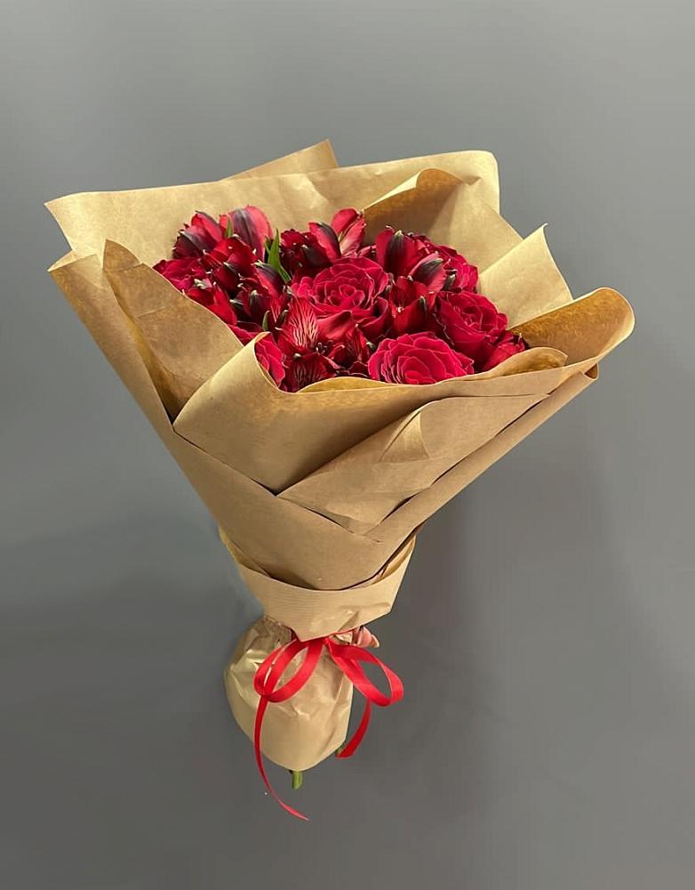 Букет цветов из: Альстромерии и Розы в Ногинск-5