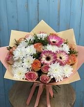 Букет цветов из:  Розы, Герберы и Хризантемы в Ногинск-5