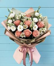 Букет цветов из:  Розы, Альстромерии и Лизиантусы в Ногинск-5