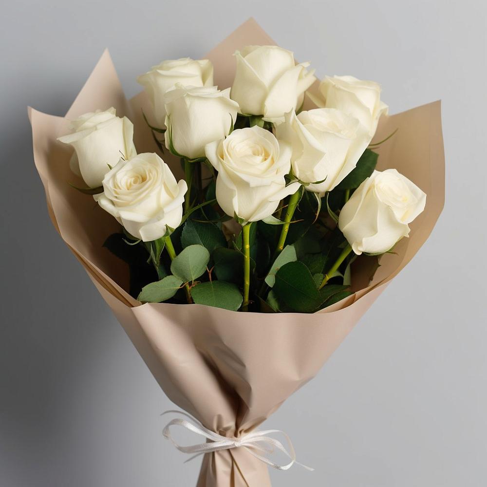 Букет 9 Белых роз Эдлесс Лав в Ногинск-5