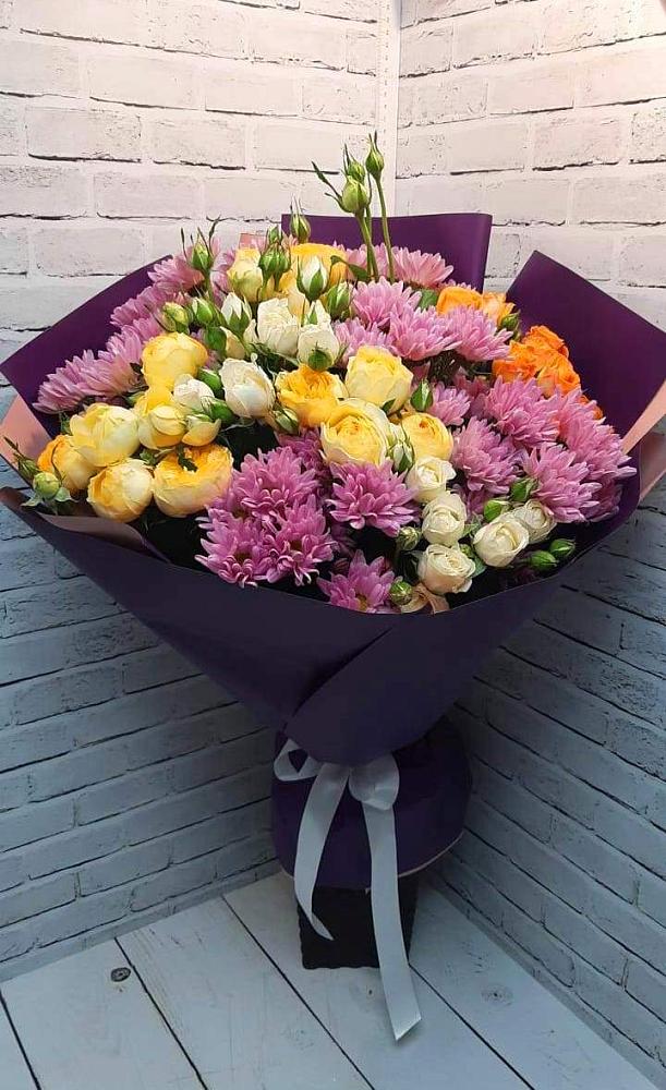 Букет цветов из: Хризантемы и Розы в Ногинск-5