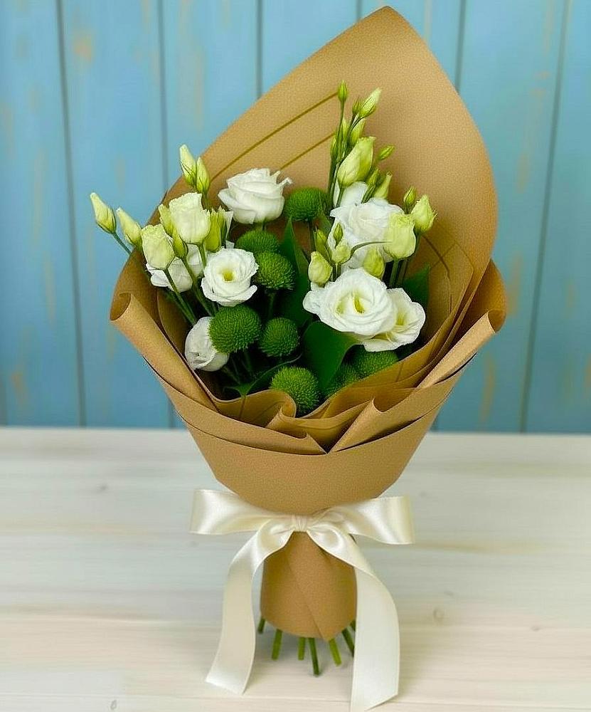 Букет цветов из: Хризантемы и Лизиантусы в Ногинск-5