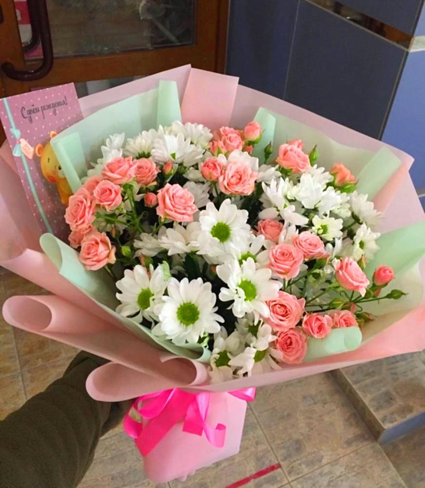 Букет цветов из: Розы и Хризантемы в Ногинск-5