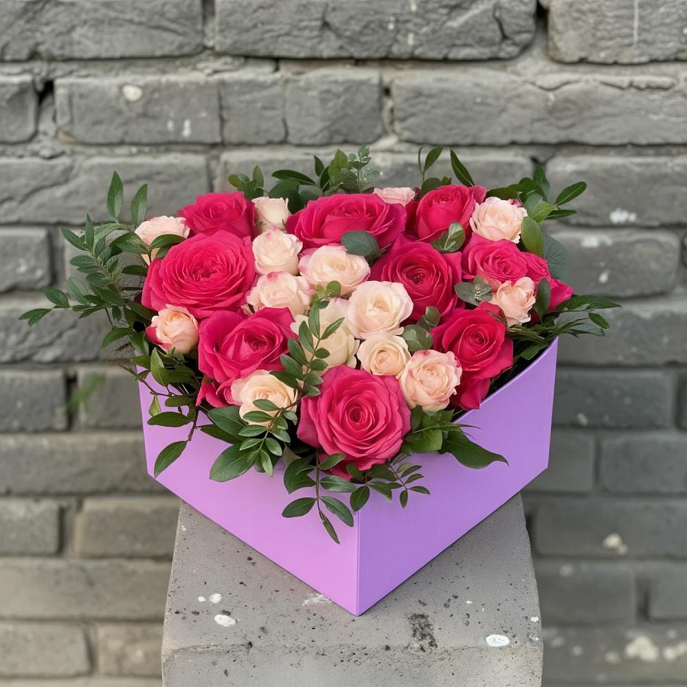 Цветочная композиция из Розы в коробке в Ногинск-5