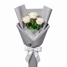 Букет 3 белые розы в Ногинск-5