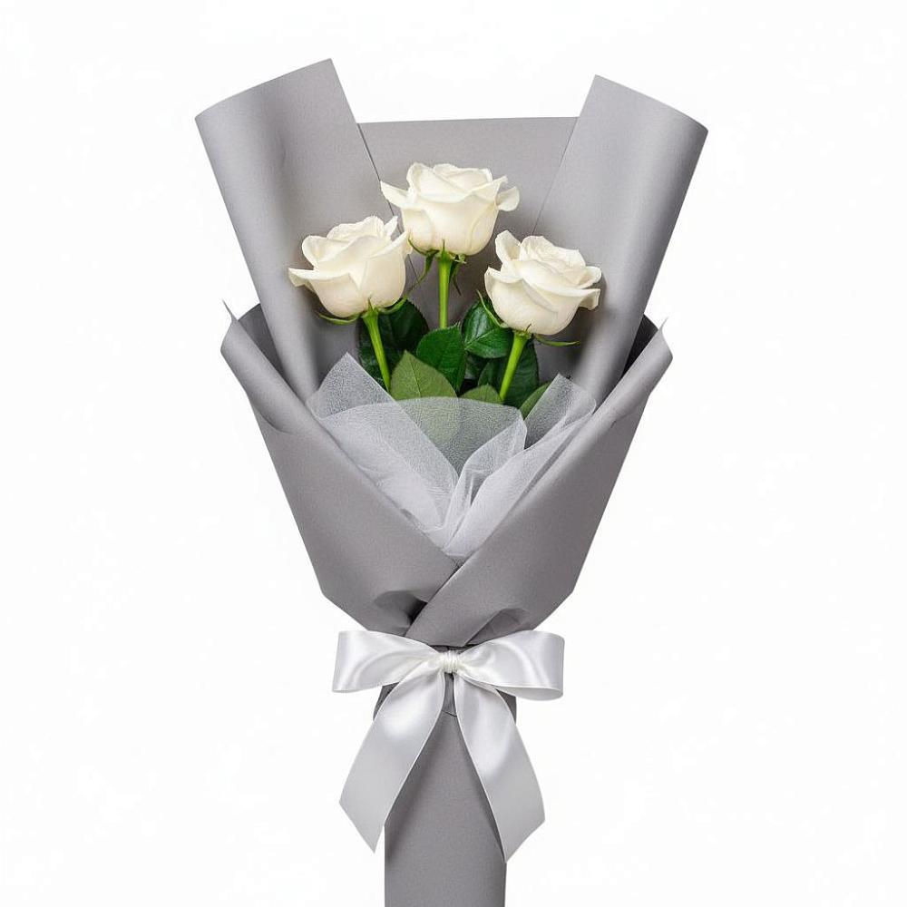Букет 3 белые розы в Ногинск-5