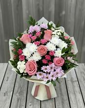 Букет цветов из:  Альстромерии, Гвоздики, Розы и Хризантемы в Ногинск-5