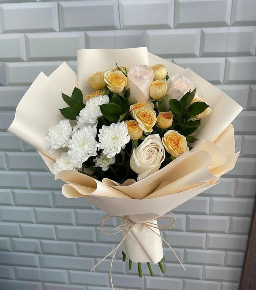 Букет цветов из: Розы и Хризантемы в Ногинск-5