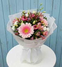 Букет цветов из:  Герберы, Альстромерии и Лизиантусы #REPLACE_PRED# Ногинск-5
